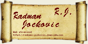 Radman Jocković vizit kartica